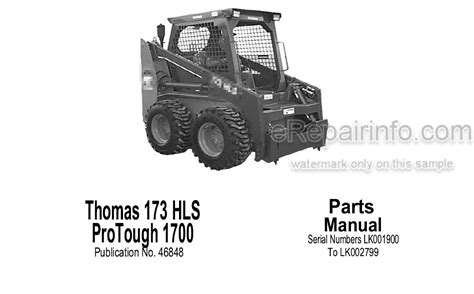 thomas protough 1700 skid steer parts|thomas 1700 parts.